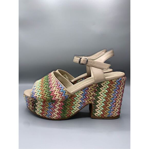 Skechers Y2K Multicolored Woven Heaters Strawberry Fields Platform Sandal - Picture 2 of 9